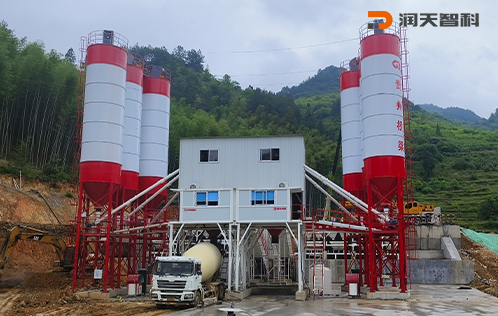 Double HZS90 concrete mixing station